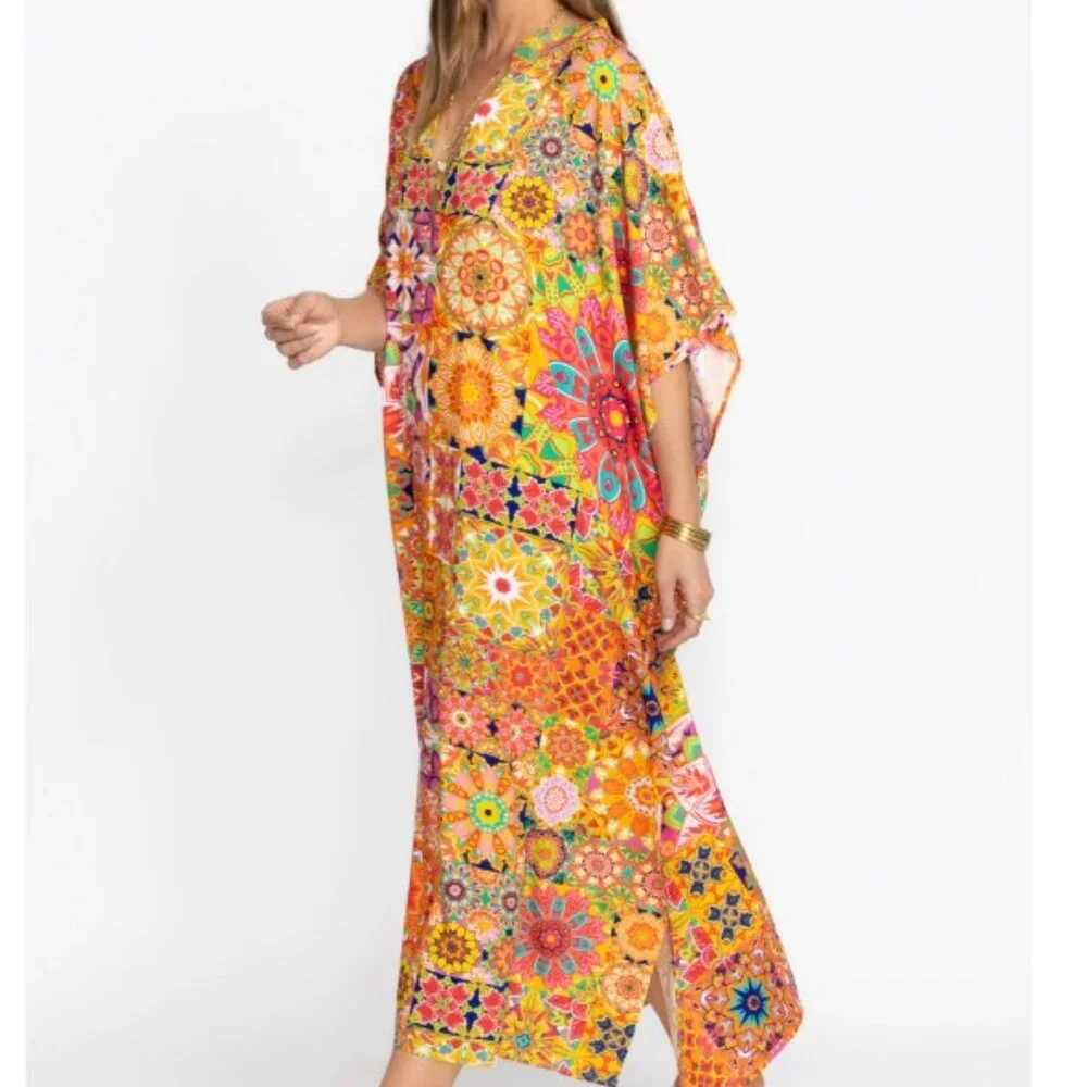 Johnny Was Kaleida Caftan Swim Cover-up - Picture 12 of 13